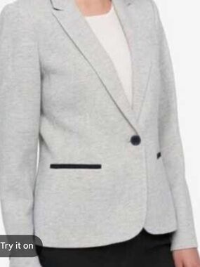 Tommy Hilfiger Light Gray Blazer with Black Trim